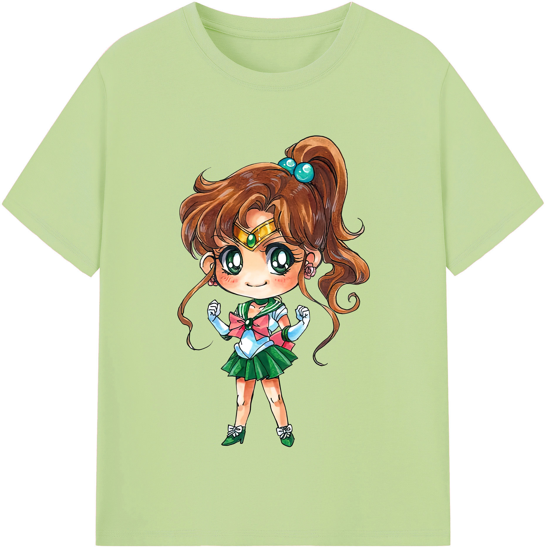 （画像用） 美少女戦士セーラームーン 木野 まこと きの まこと Sailor Moon Kino Makoto （セーラージュピター；Sailor Jupiter） 綿100％半袖Tシャツ（フロントプリント）